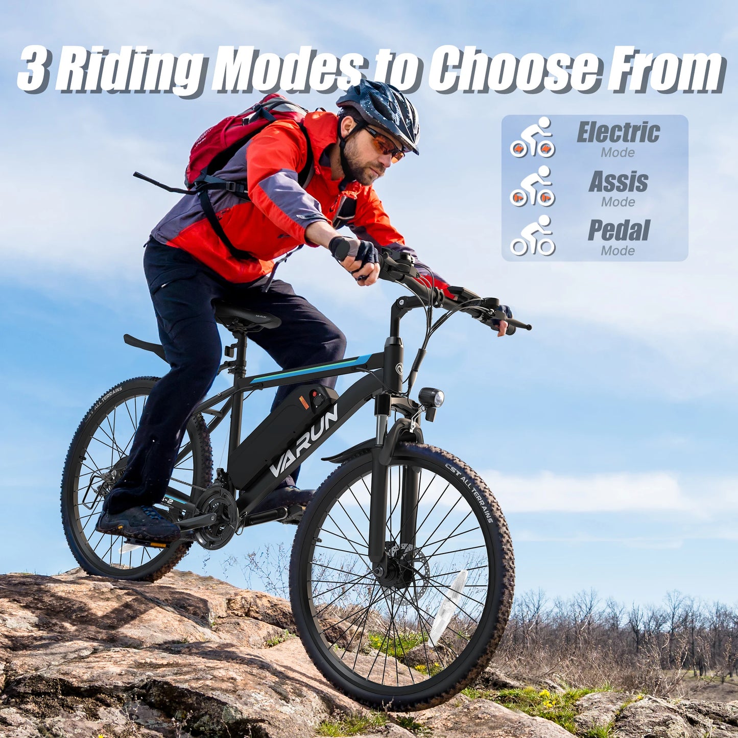 VARUN-M26-2, Electric Mountain Bike City 500W 10AH LCD