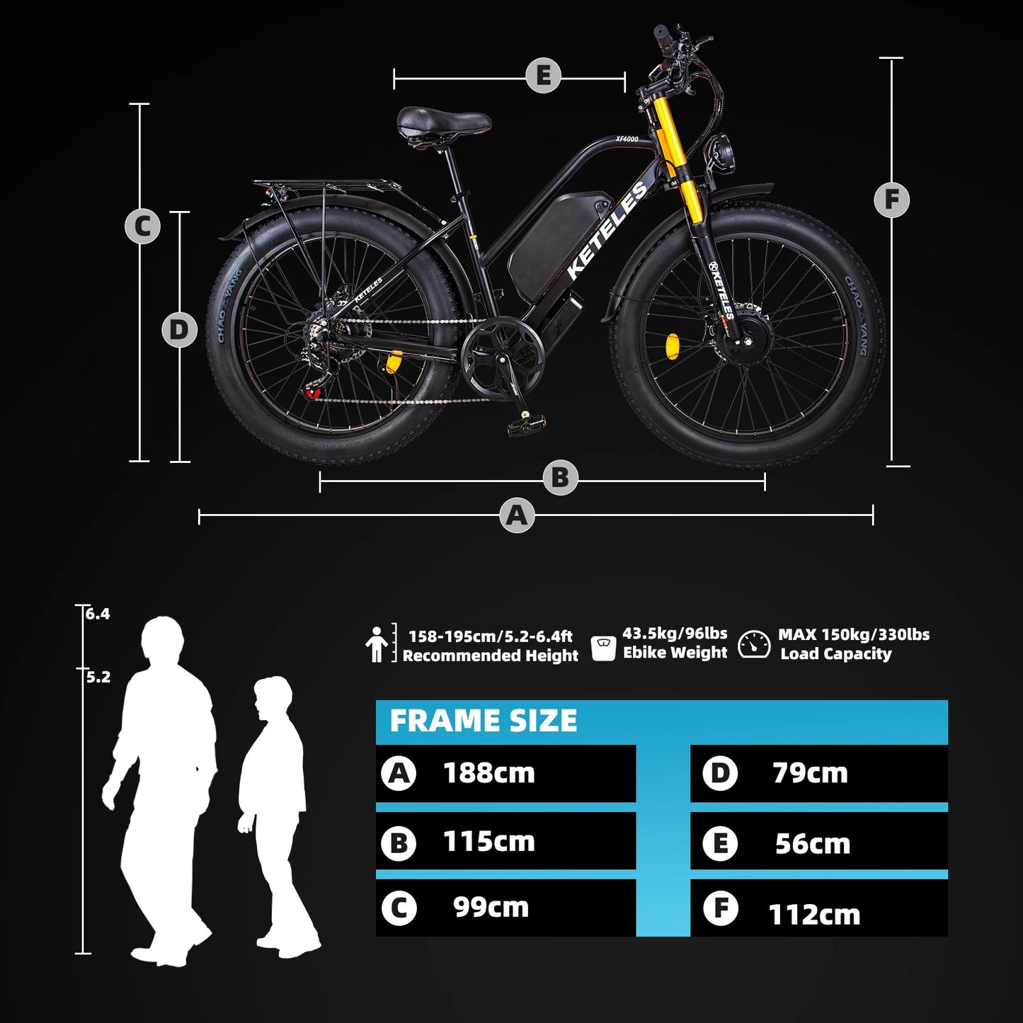 KETELES-XF4000. MTB/City Fat Tire Dual Motor Electric Bike