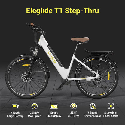 Eleglide-T1, Step Thru City Electric Bike 250W 12.5ah Bicycle