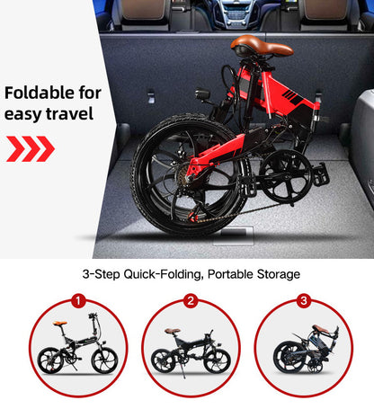 HiFlying-F501: City Folding Electric Bicycle  20in, 250w, 10Ah