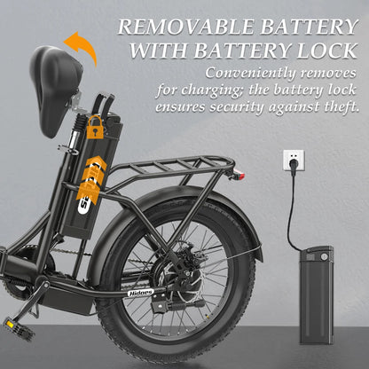 HIDOES-HD-C2 800Wa, 12ah,48V Foldable Electric Bike MTB City Fat Tyre Bicycle