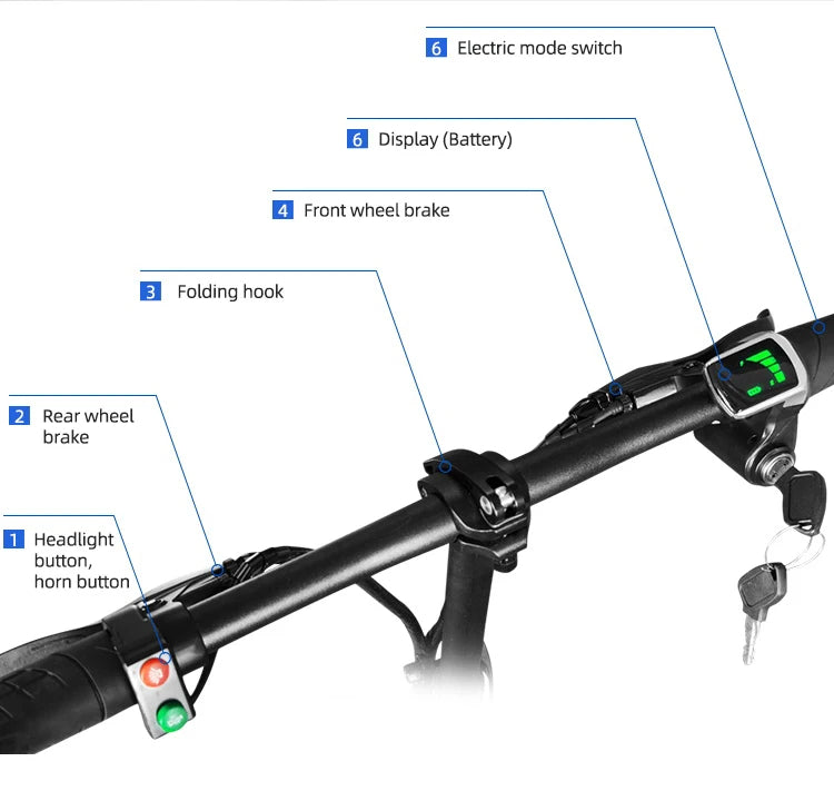 HI-FlYING-H100: Foldable Electric Scooter 10ah 350W