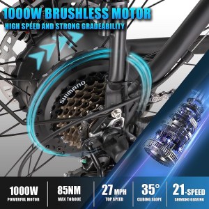 KETELES-K800 PRO. MTB/City Electric Bike 23ah 2000W Hydraulic Brake Bicycle