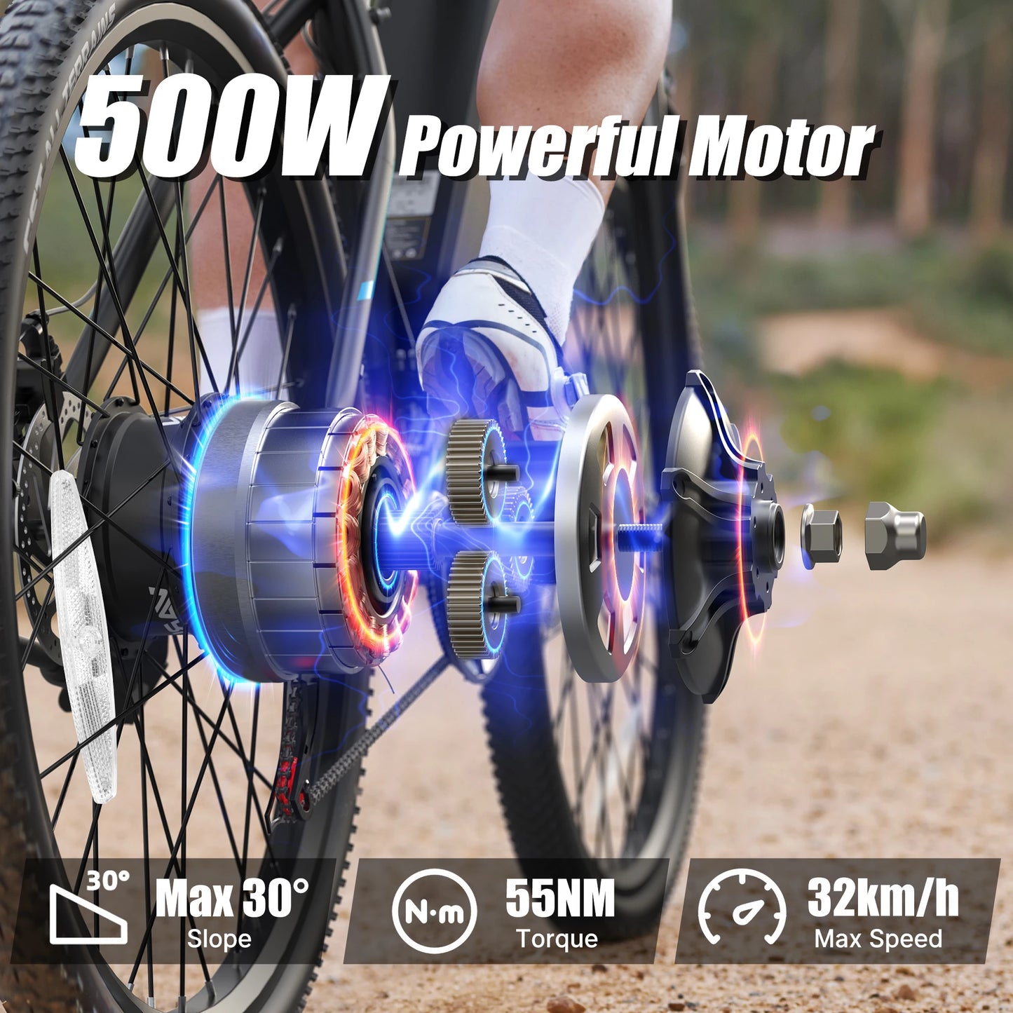 VARUN-M26-2, Electric Mountain Bike City 500W 10AH LCD