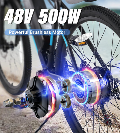 VARUN-M27-1 & Pro. Electric Bike Mountain/City 27.5in Fat Tyre 13Ah 500W