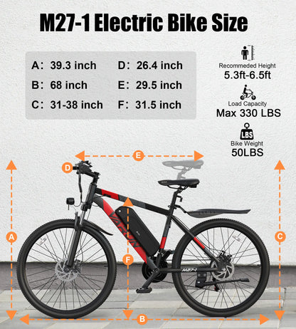 VARUN-M27-1 & Pro. Electric Bike Mountain/City 27.5in Fat Tyre 13Ah 500W