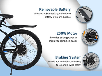 VARUN-M24-1 Electric Bike Mountain/City 24in 7.8ah 350w