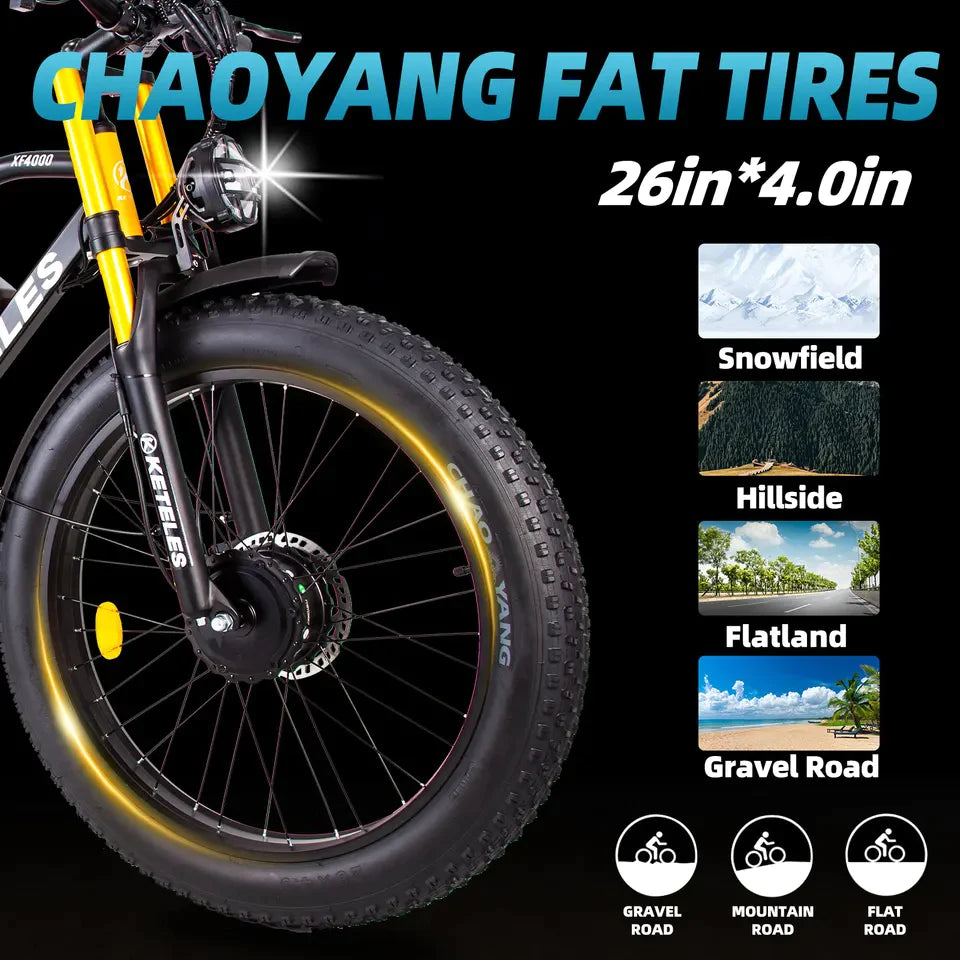 KETELES-XF4000. MTB/City Fat Tire Dual Motor Electric Bike