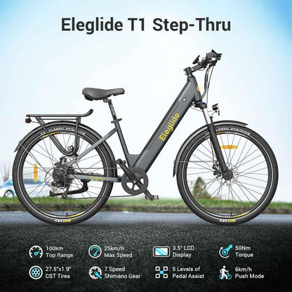 Eleglide-T1, Step Thru City Electric Bike 250W 12.5ah Bicycle