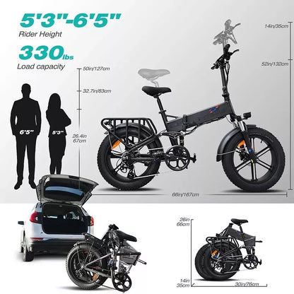 ENGWE ENGINE PRO 750Wa 16Ah 48V Foldable Mountain City Electric Bike Fat Tire.