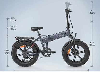 ENGWE EP-2 Pro Electric Bicycle 750Wa 13AH Fat Tire E-Folding Bike 20" 100KM