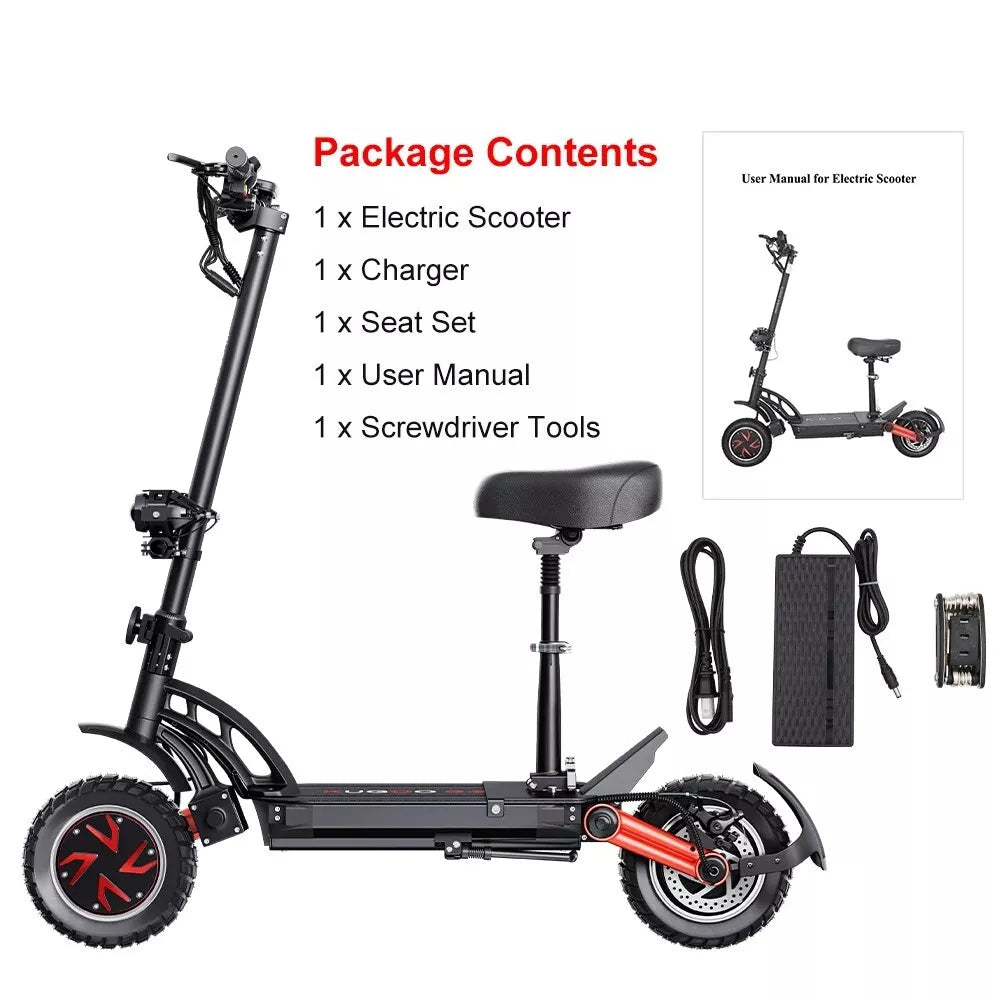 KUGOO G-Booster Electric Scooter with Seat 10in Dual Motor 600W 23ah Long Range