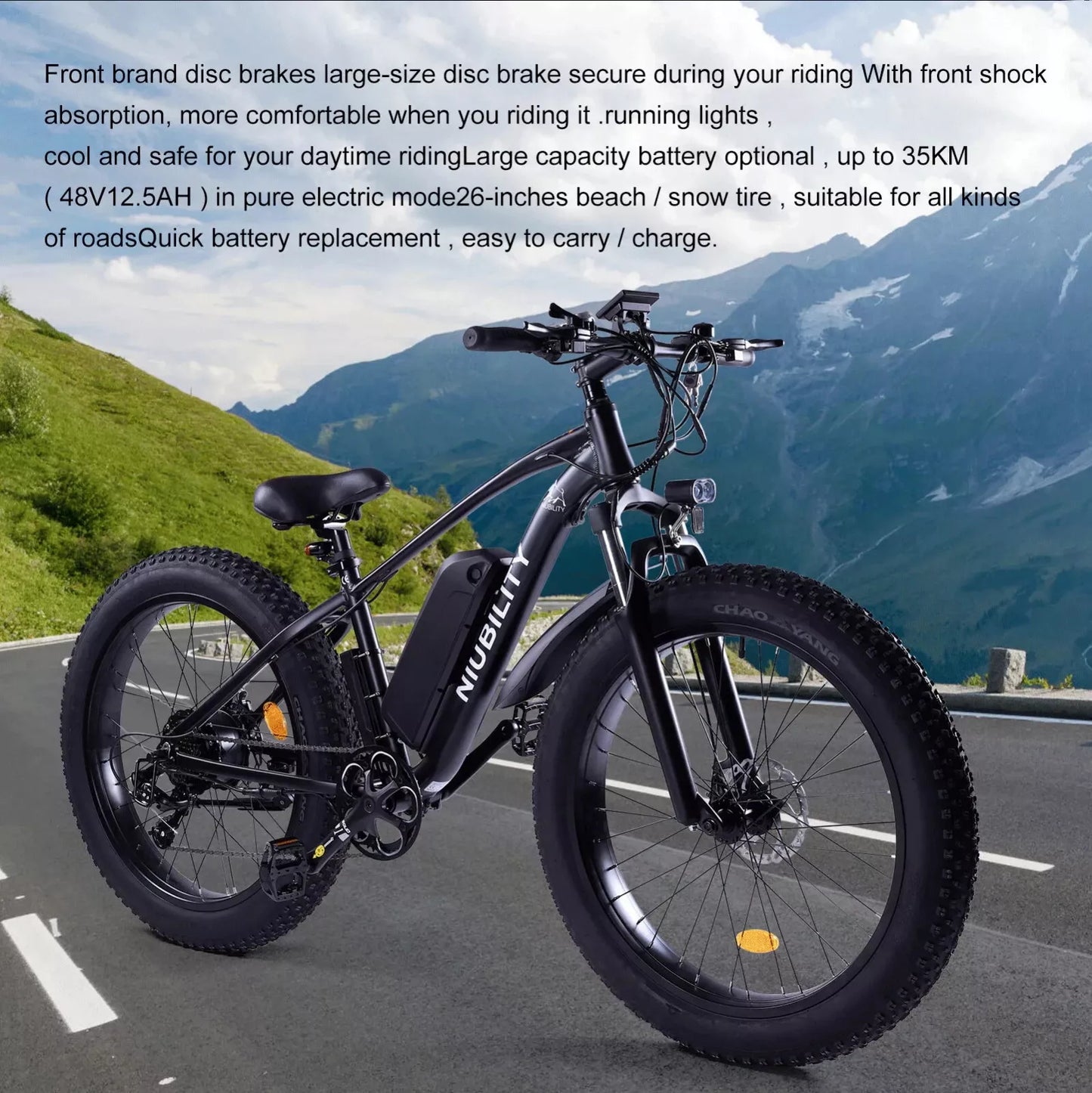 Niubility-B26 Electric Bike Off Road 48V 15ah 1000Wa MTB Quality Bicycle 26in