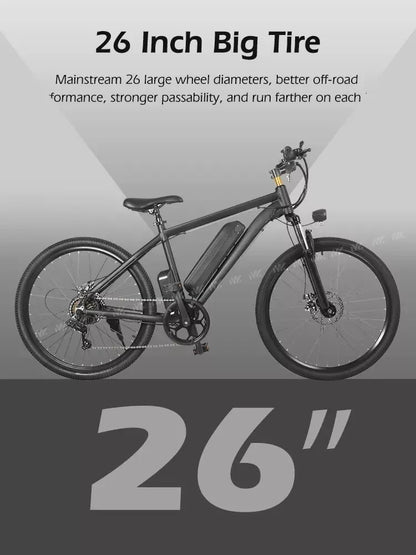 MANKEEL-MK010, MTB Electric Bike 350Wa 36V 10Ah 7speed 26in Hybrid F/Suspension