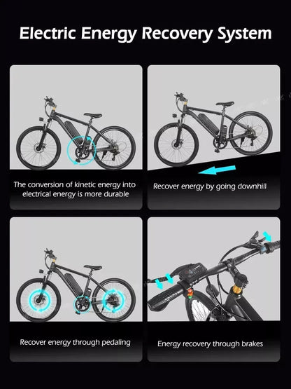 MANKEEL-MK010, MTB Electric Bike 350Wa 36V 10Ah 7speed 26in Hybrid F/Suspension