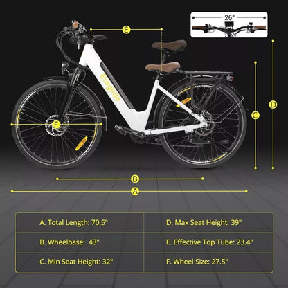 Eleglide-T1, StepThru City Electric Bike 250W 36V CST 27.5in 12.5ah 50KM Range