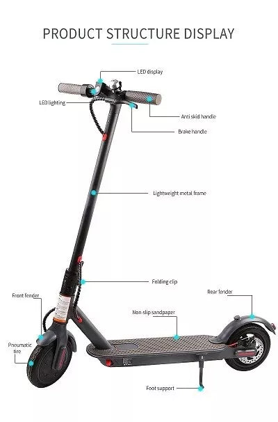 SUNNIGOO-N7PRO. High Quality 350W 10.4ah 8.5in Folding Electric Scooter With APP