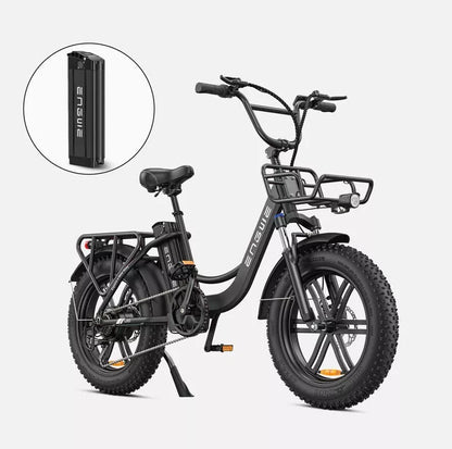 ENGWE L20 Foldable City Electric Bike Fat Tyre Bicycles 250W 13Ah 20"4in, 48V